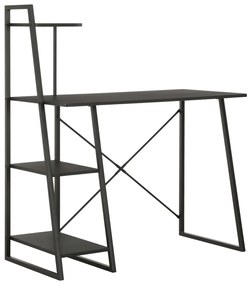 vidaXL Γραφείο με Ράφια Μαύρο 102 x 50 x 117 εκ.