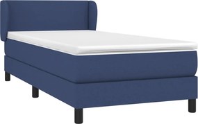 vidaXL Κρεβάτι Boxspring με Στρώμα Μπλε 100 x 200 εκ. Υφασμάτινο