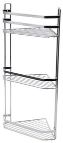 Estia Εταζέρα Elegant Μεταλλική Γωνιακή 3 Θέσεων 54x28x18cm Χρωμίου 02-6464