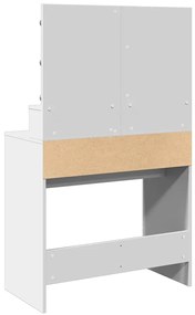 vidaXL Μπουντουάρ με LED Λευκό 80x41x144,5 εκ.