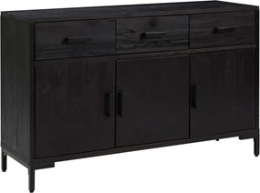 vidaXL Ντουλάπι Μαύρο 110 x 35 x 70 εκ. από Μασίφ Ξύλο Πεύκου