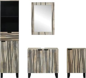 vidaXL Σετ Επίπλων Μπάνιου 4 pcs Καρυδιά Καφέ Επεξεργασμένο ξύλο
