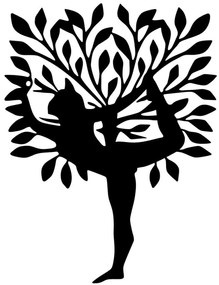 Διακοσμητικό Τοίχου Yoga 899SKL2535 50x70cm Black Wallity Μέταλλο