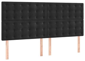 vidaXL Κρεβάτι Boxspring με Στρώμα Μαύρο 180x200 εκ. Βελούδινο