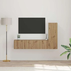 vidaXL Σετ επίπλου τηλεόρασης 3 pcs artisan δρυς 150.5 x 30 x 90 εκ.
