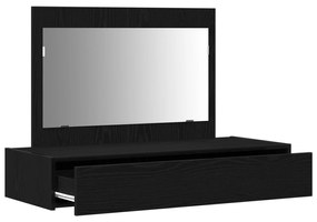 vidaXL Τοίχου Τραπέζι Μακιγιάζ σε Μαύρο Ξύλο, 100x40x70 εκ