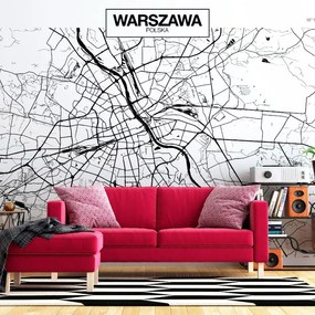 Αυτοκόλλητη φωτοταπετσαρία - Warsaw Map - 294x210