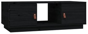 Τραπεζάκι Σαλονιού Μαύρο 100x50x35 εκ. από Μασίφ Ξύλο Πεύκου - Μαύρο