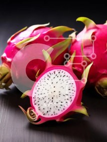 Intra Συλλεκτικό Ξύλινο Παζλ Plywood  4mm - Dragon Fruits σε σκούρα ξύλινη επιφάνεια Σε Ξύλινο Κουτί - Διαστάσεις: 10x10 cm – 25 κομμάτια