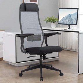 Καρέκλα γραφείου εργονομική Antonio Megapap με ύφασμα Mesh σε μαύρο - γκρι 66,5x70x111,8/133εκ. - Ύφασμα - GP008-0019