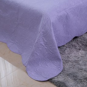 Κουβερλί Υπέρδιπλο (Σετ 220x240) 2 Όψεων Silk Fashion Solid Lila