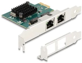 DELOCK κάρτα επέκτασης PCIe x1 σε 2x RJ45 Gigabit 88205, 1000Mbps