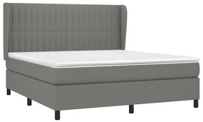 ΚΡΕΒΑΤΙ BOXSPRING ΜΕ ΣΤΡΩΜΑ ΣΚΟΥΡΟ ΓΚΡΙ 160X200 ΕΚ ΥΦΑΣΜΑΤΙΝΟ 3128134