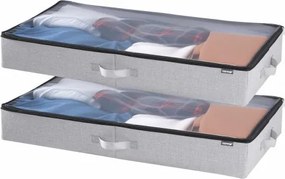 VEVOR Under Bed Storage 45L Stackable Shoe Organization Box with Clear Lid 2Pack