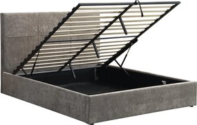 Επενδυμένο κρεβάτι Raziel-Kafe-160x200-Lift-Storage