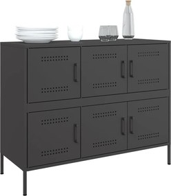 vidaXL Ντουλάπι Μαύρο 100,5x39x79 εκ. από Χάλυβα