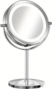 HOME USE επιτραπέζιος καθρέφτης HUH-0185 με LED φως, 1x/5x zoom, ασημί