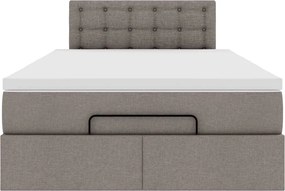 vidaXL Οθωμανικό κρεβάτι με στρώμα Taupe 120x200cm ύφασμα