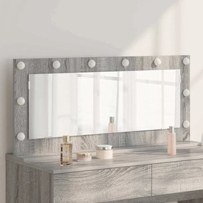 vidaXL Καθρέφτης Vanity με LED Φώτα Γκρι Σομπάνα 100x45x18 εκ
