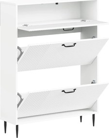 vidaXL Ντουλάπα Παπουτσιών HAARLEM 78 x 24 x 103 εκ. Λευκό