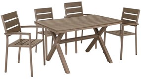 Σετ Τραπεζαρία 5τεμ. 154519 Brown 90Χ150Χ74 cm 4 Θέσεων
