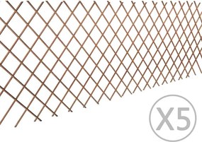 vidaXL Καφασωτό Φράχτης 5 τεμ. 180 x 90 εκ. από Ιτιά