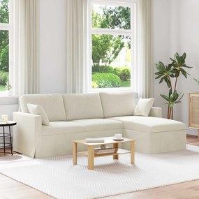 vidaXL Καναπές Κρεμ 228 x 134 x 80 εκ Βελούδο