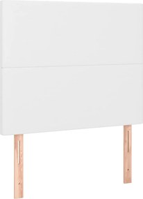 vidaXL Κρεβάτι Boxspring με Στρώμα Λευκό 100x200εκ.από Συνθετικό Δέρμα