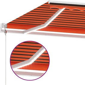 vidaXL Ηλεκτρική τέντα με LED και αισθητήρα 6 x 3 m