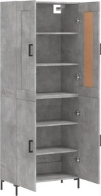 vidaXL Ντουλάπι Γκρι Σκυροδέματος 69,5x34x180 εκ. Επεξεργασμένο Ξύλο