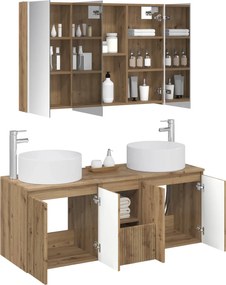 vidaXL Σετ Ντουλαπιών Μπάνιου 4 τμχ. Artisan Δρυς Επεξεργασμένο Ξύλο