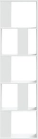 vidaXL Βιβλιοθήκη 5 Επιπέδων Λευκή 45 x 23,5 x 162,5 εκ. Επεξεργ. Ξύλο