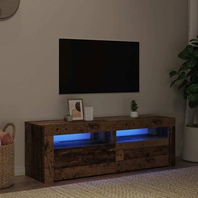 vidaXL Έπιπλο Τηλεόρασης LED Όψη Παλαιού Ξύλου 120x35x40 εκ.Επεξ. Ξύλο