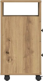 vidaXL Ντουλάπι Μπάνιου Στενό με Ροδάκια Αρτισιανή Δρυς Επεξ. Ξύλο