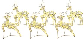 vidaXL LED Ελάφια με 180 LED 6 pcs Χρυσό PET