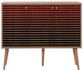 Μπουφές Mega 863SPH3420 120x36x90cm Oak-Red Μοριοσανίδα,Ξύλο