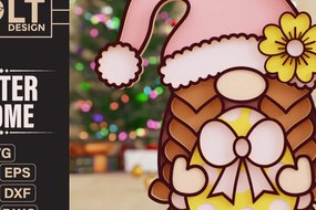 Intra απο ξύλο plywood Χρώμα wenge 3mm-4mm πάχος - Πασχαλινό Gnome Κοπή Laser Δίασταση 20x25 cm INTRAFABR-120205879