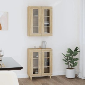 vidaXL Ντουλάπι Sonoma δρυς 69,5 x 34 x 180 εκ. από Επεξεργασμένο Ξύλο