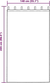 vidaXL Κουρτίνες Μαύρης Ύφανσης με Δαχτυλίδια 2 pcs Μαύρο
