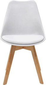 Καρέκλα Gaston pakoworld PP-PU λευκό-φυσικό πόδι