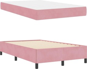 vidaXL Σκελετός Κρεβατιού Ροζ 120 x 200 cm ύφασμα