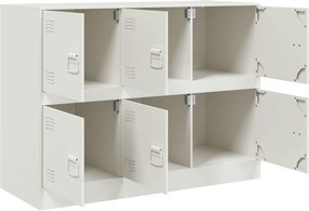 vidaXL Μπουφές Λευκός 99x39x73 εκ. από Ατσάλι