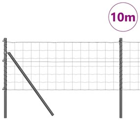 vidaXL Φράχτης με Στήλες. Γκρι 0.8 x 10 m Ατσάλι