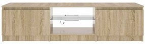 vidaXL Έπιπλο Τηλεόρασης με LED Καπνιστή Δρυς 140x40x36 εκ.