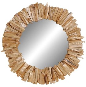 Τοίχο καθρέφτη DKD Home Decor Φυσικό Alpino Παλαιωμένο φινίρισμα 60 x 4 x 60 cm
