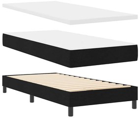vidaXL Κρεβάτι με ελατήρια με στρώμα Μαύρο 100 x 200 cm ύφασμα