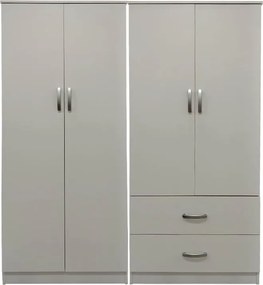 Ντουλάπα τετράφυλλη Athos pakoworld λευκή 160x42x180εκ