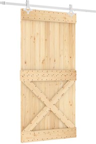 vidaXL Συρόμενη Πόρτα Φυσικό και Λευκό 100 x 210 cm