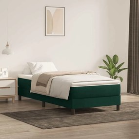 vidaXL Box Spring Κρεβάτι χωρίς στρώμα Σκούρο πράσινο Βελούδινο