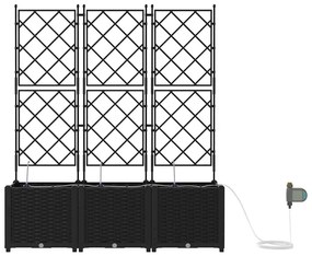 vidaXL Ζαρντινιέρες κήπου Μαύρο 120 x 40 x 142 cm Ατσάλι